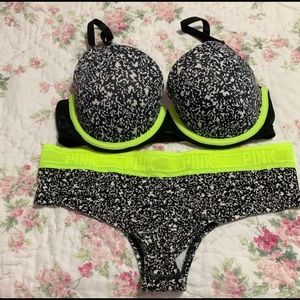 VS pink bra and underwear
